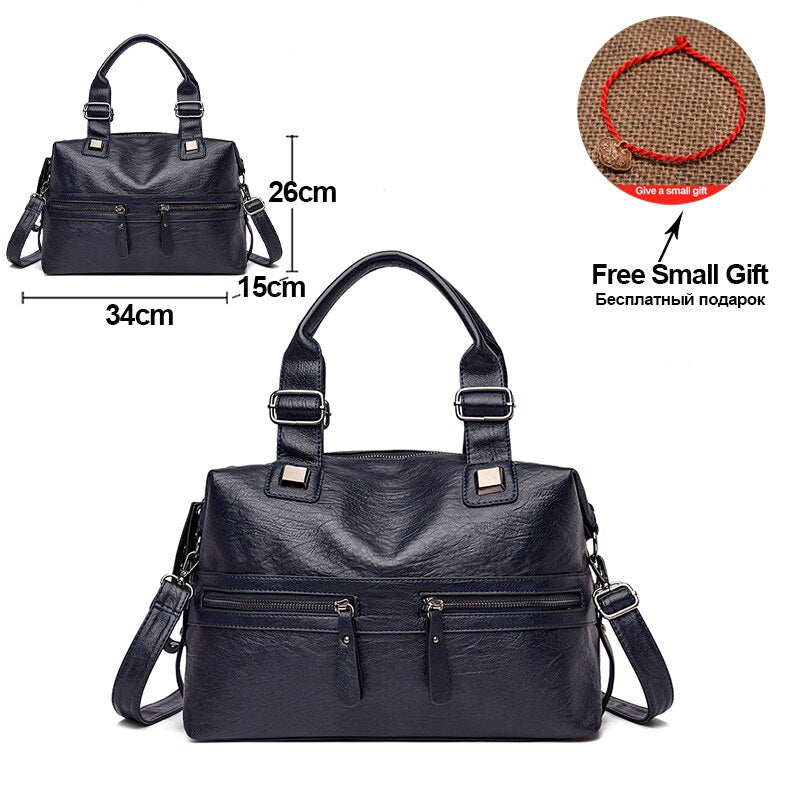 Large Capacity Latest Sheepskin Leather Women's Handbag