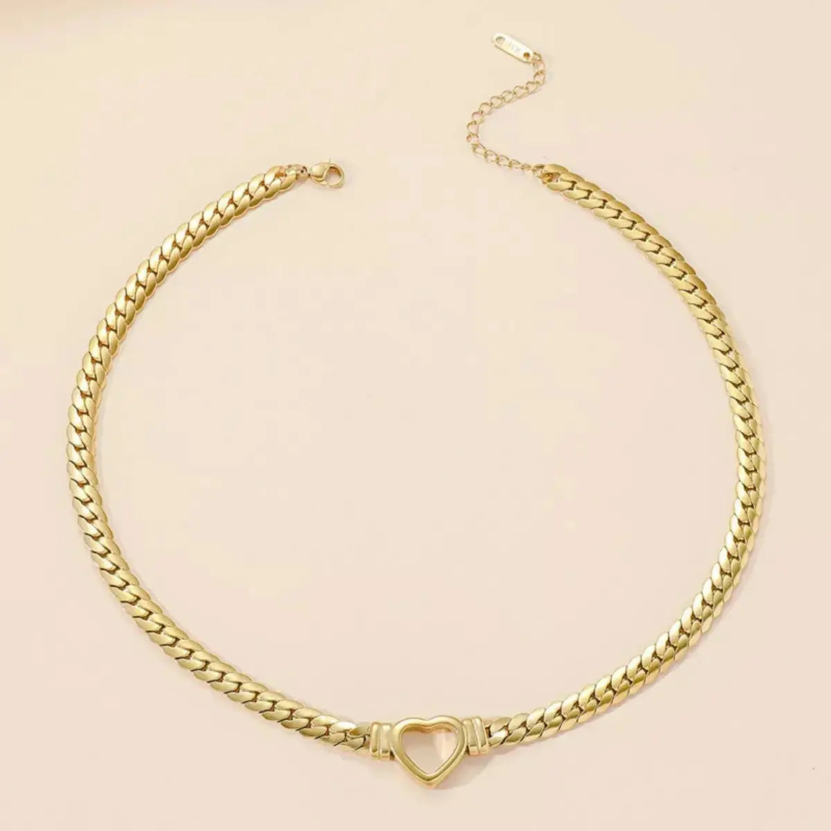 18K Gold-Plated Chain Heart Necklace - DaisyDrop 