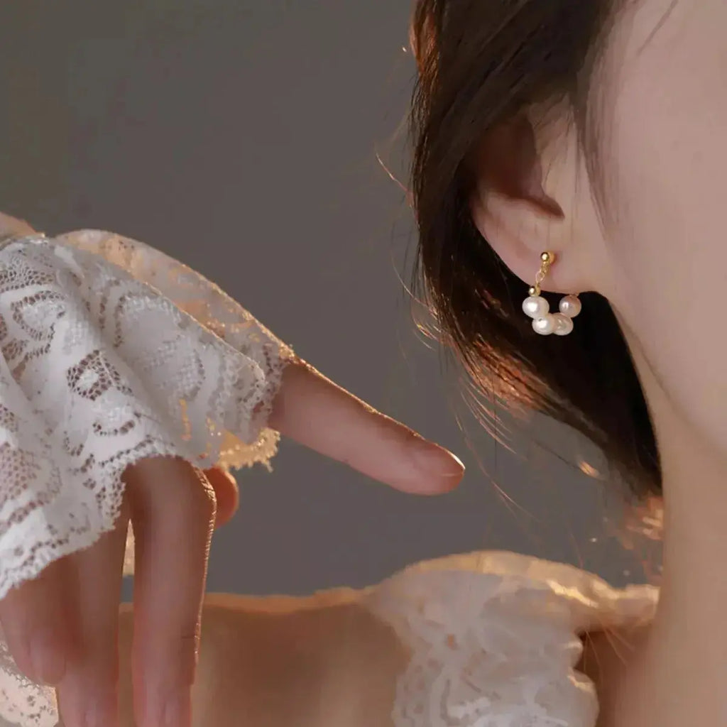 Freshwater Pearl Hoop Earrings - DaisyDrop 