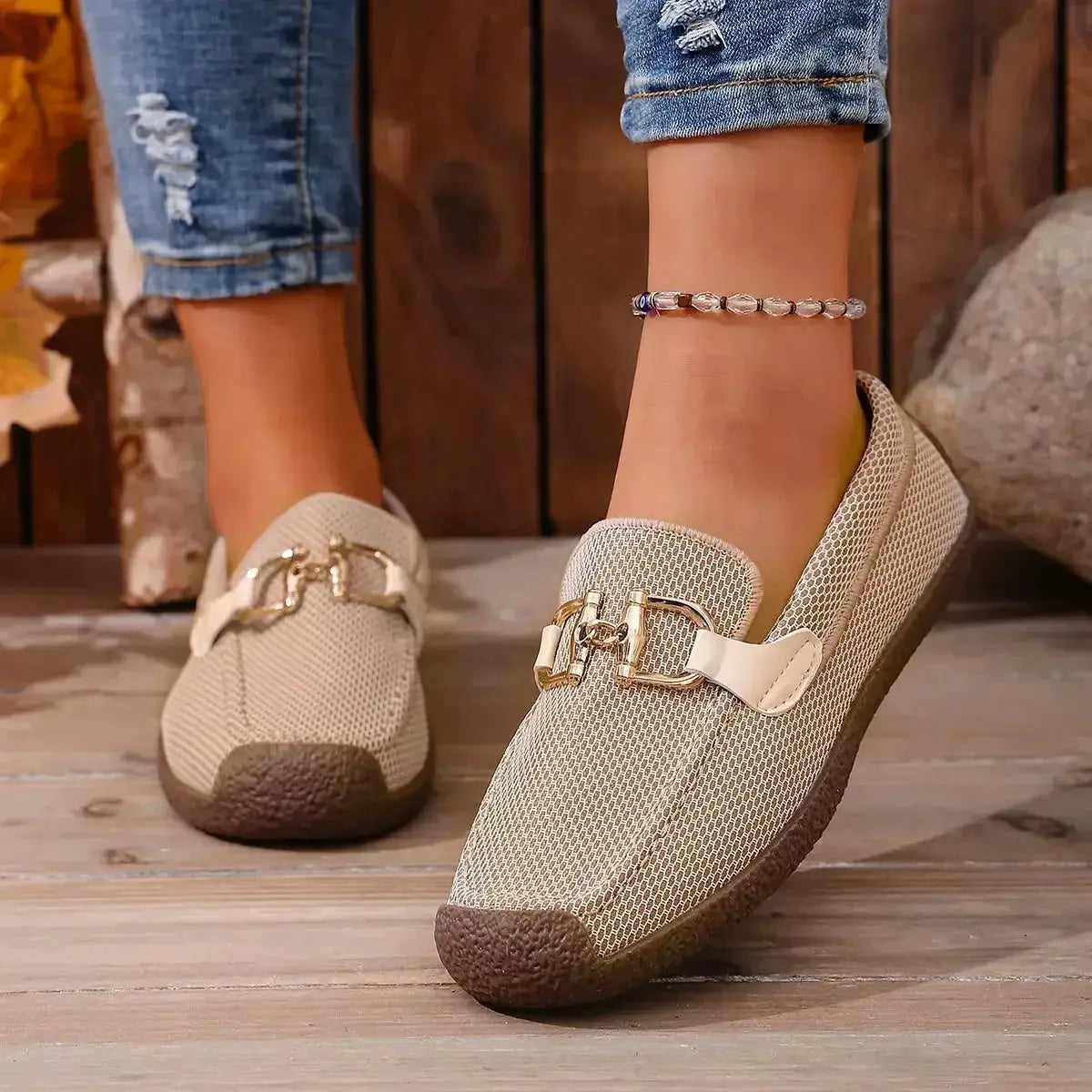 Round Toe Flat Slip-Ons - DaisyDrop 