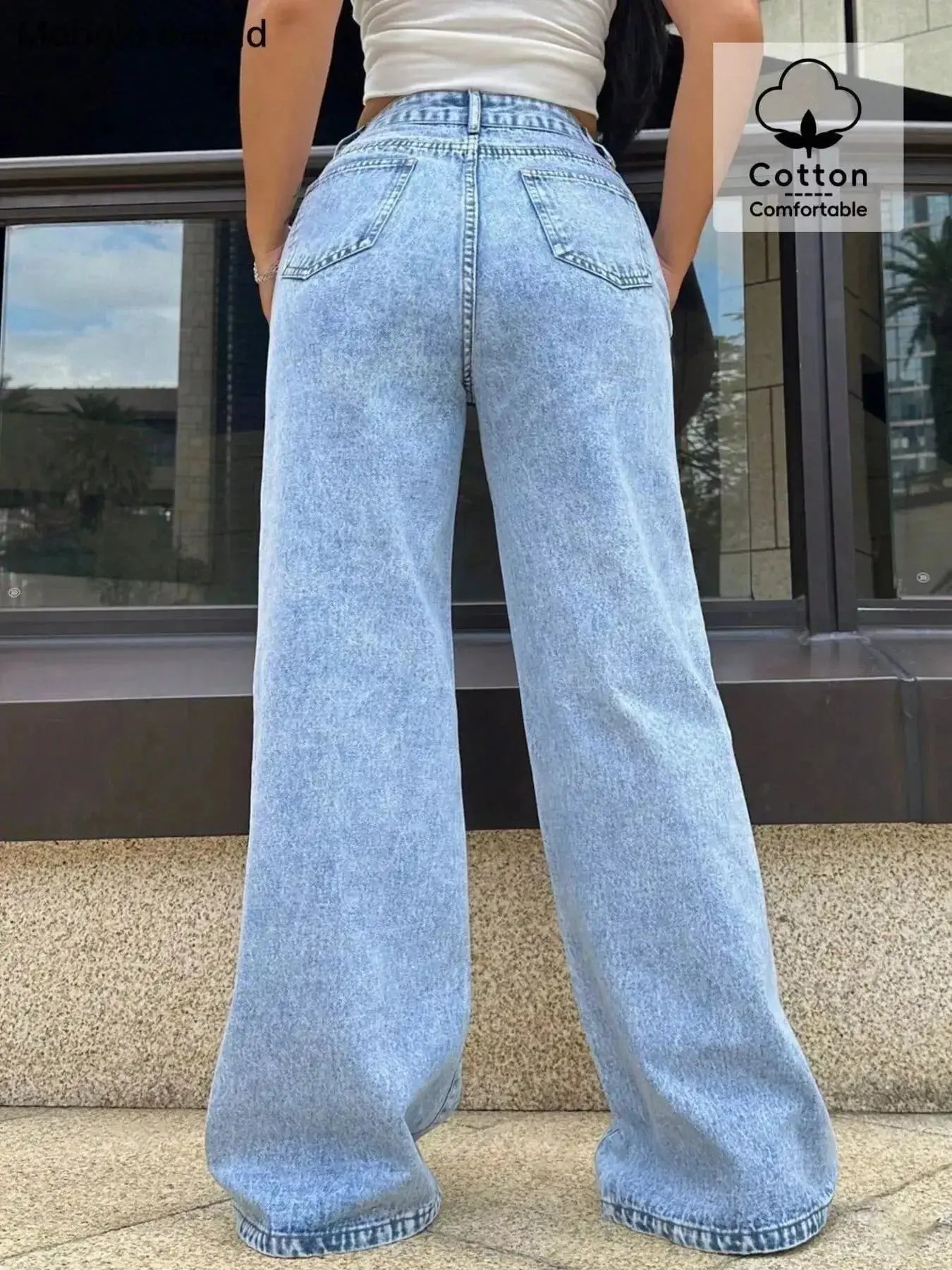 Wide Leg Wash Jeans - DaisyDrop 