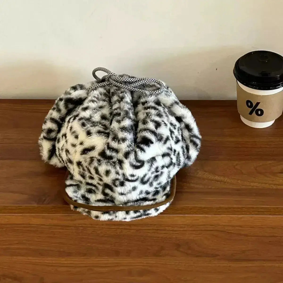 Leopard Print Faux Fur Trapper Hat - DaisyDrop 