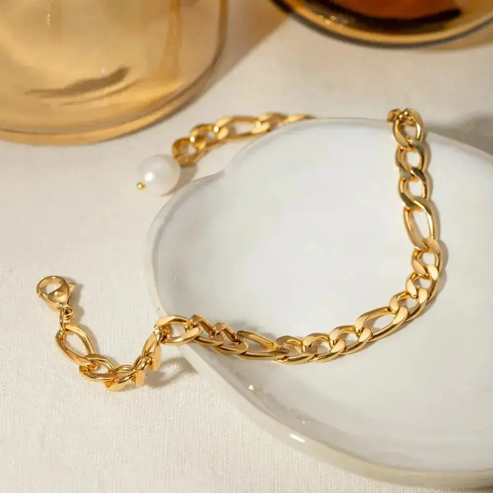 Stainless Steel Chain Pearl Anklet Bracelet - DaisyDrop 