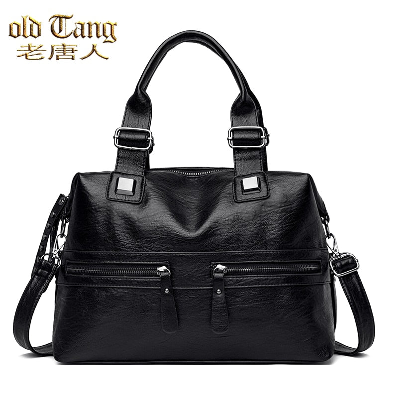Large Capacity Latest Sheepskin Leather Women's Handbag