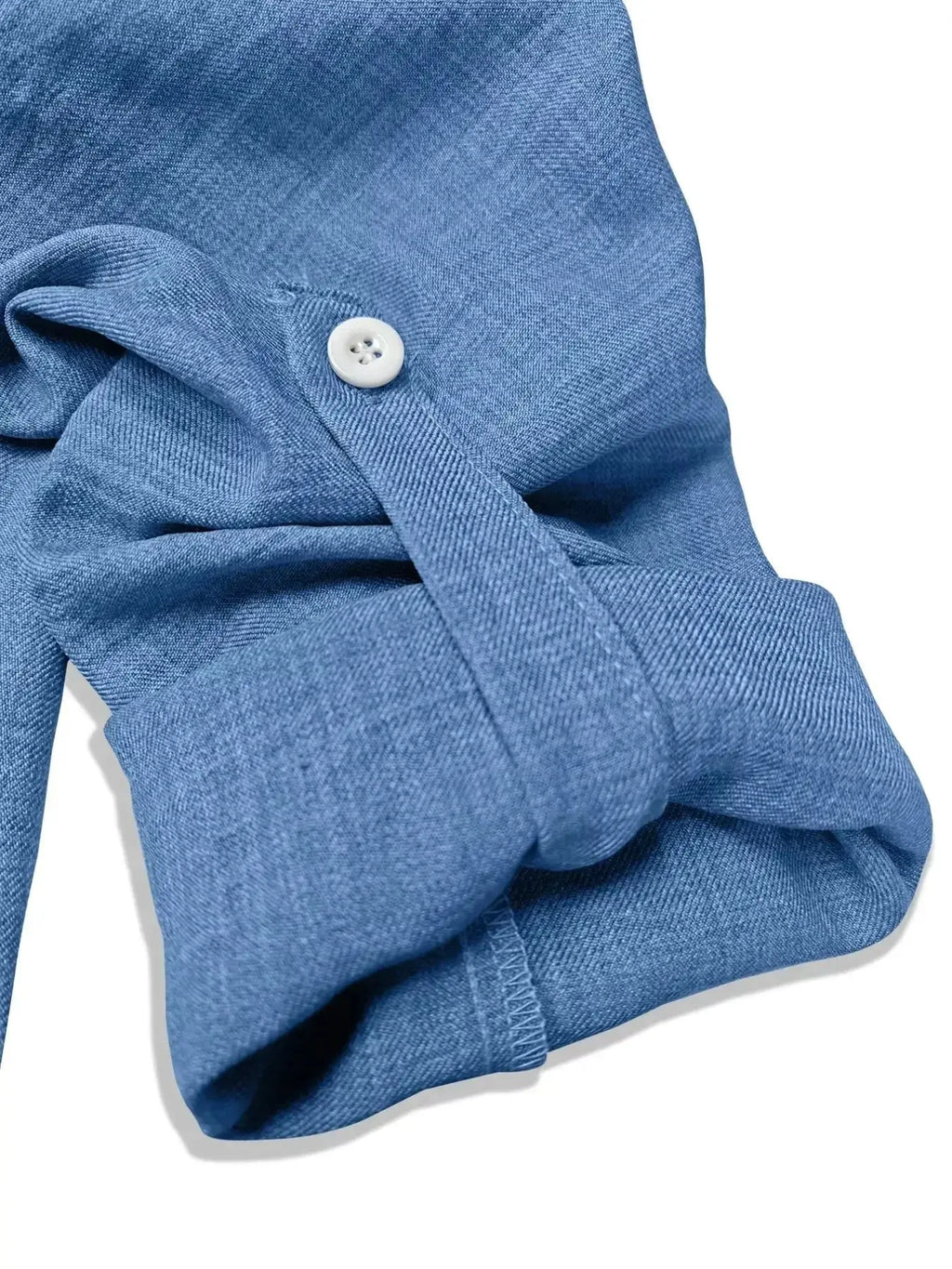 Casual Notched Roll-Up Sleeve Blouse - DaisyDrop 