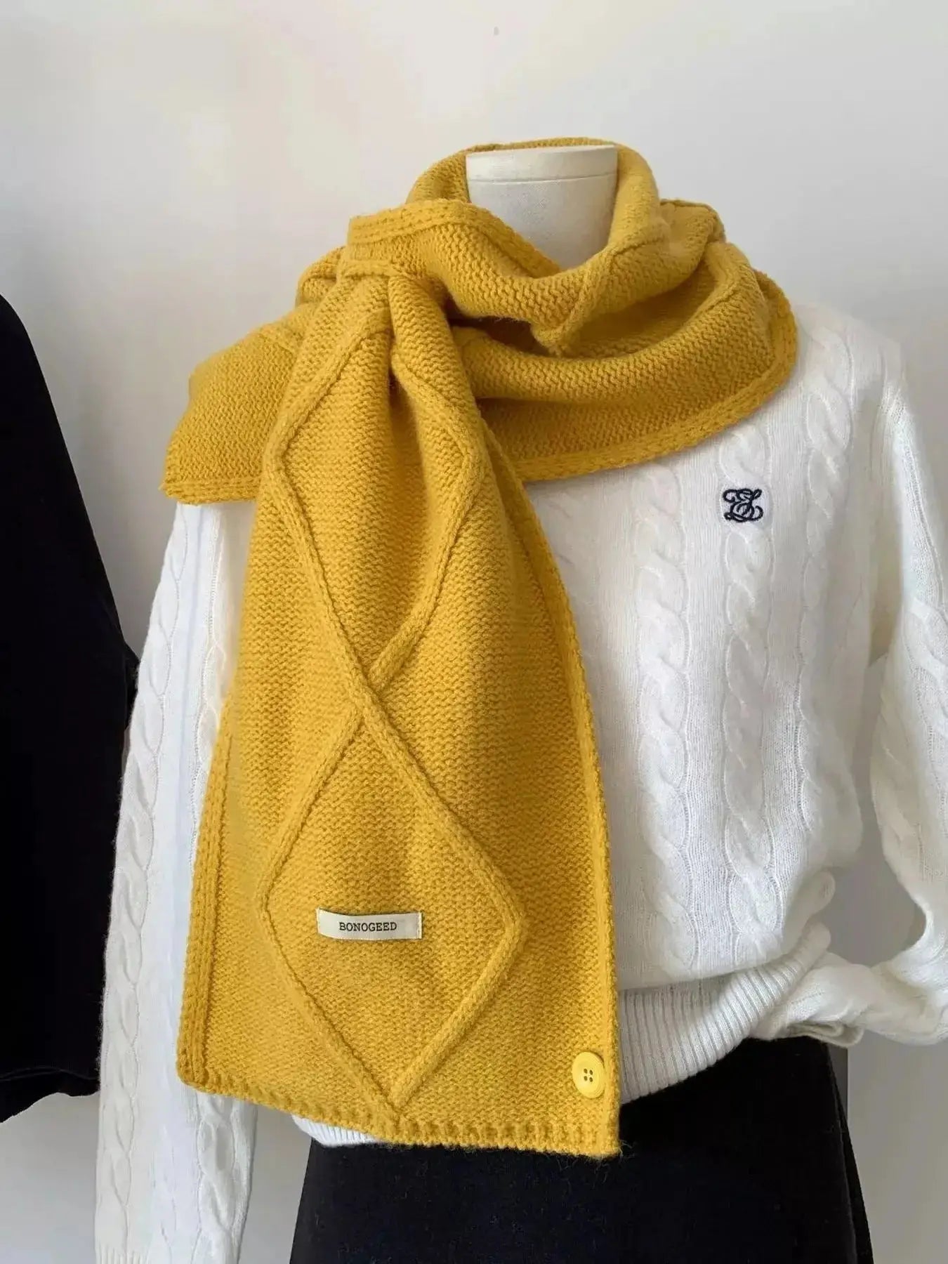 Solid Color Knitted Winter Scarf - DaisyDrop 