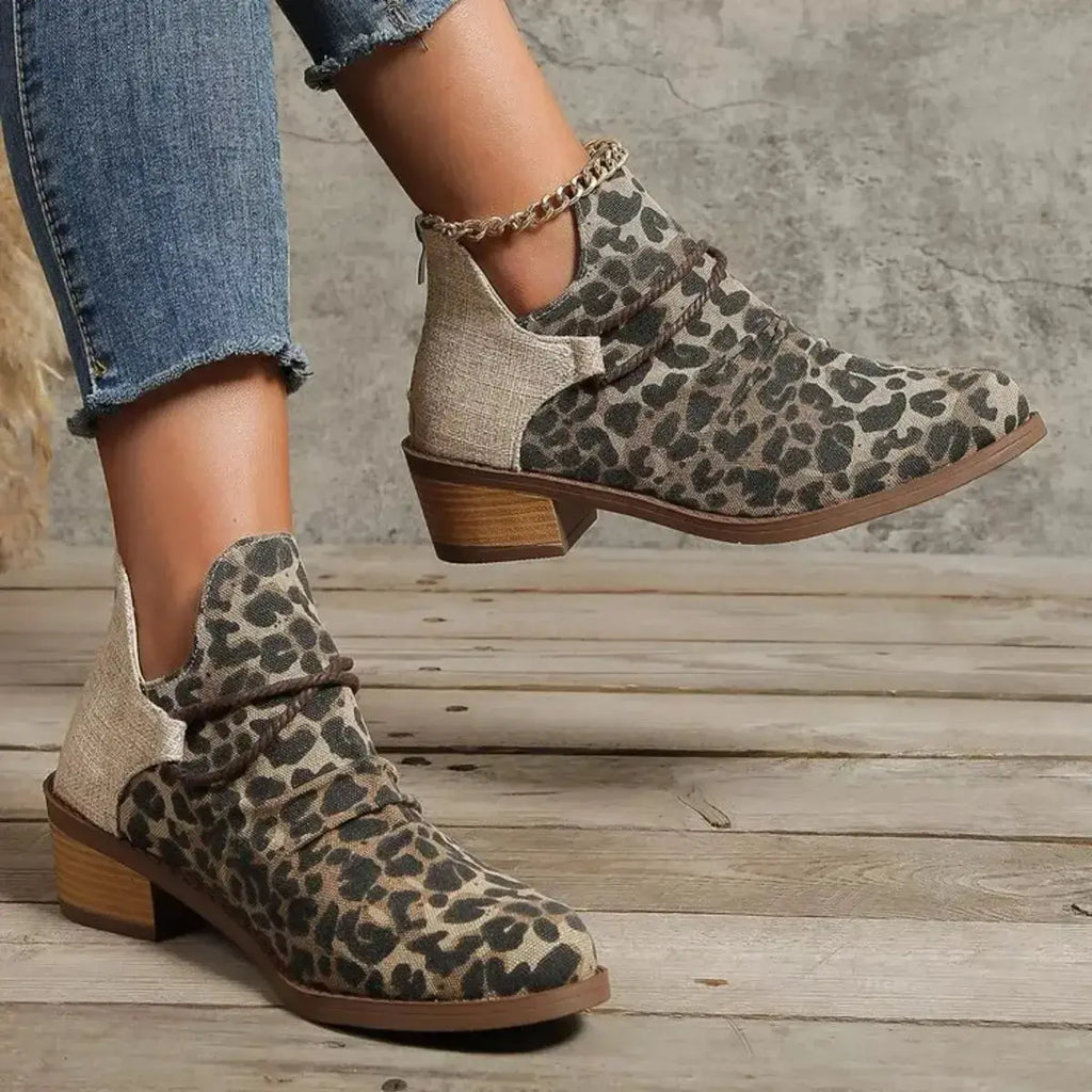 Block Heel Ankle Boots - DaisyDrop 