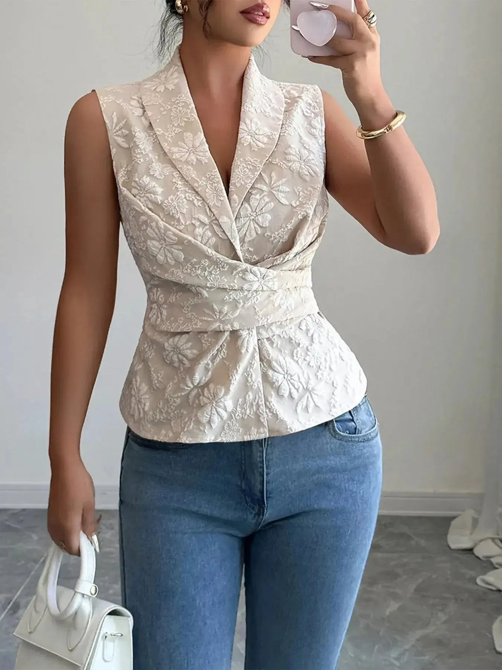 Tie Waist Wrap Tank Top - DaisyDrop 