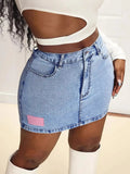 High Waist Mini Denim Skirt - DaisyDrop 