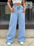 Wide Leg Wash Jeans - DaisyDrop 