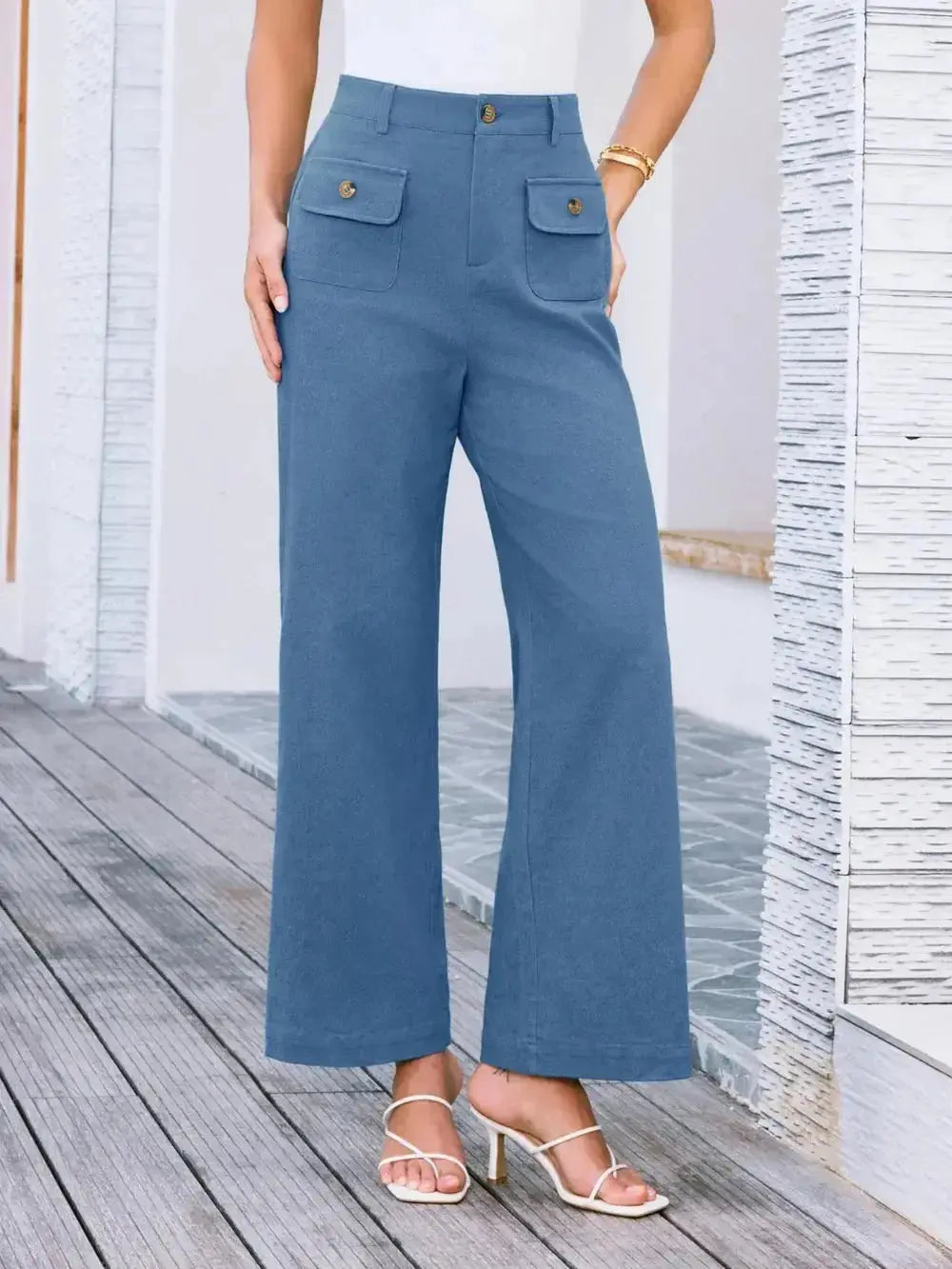 High Waist Wide Leg Pants - DaisyDrop 