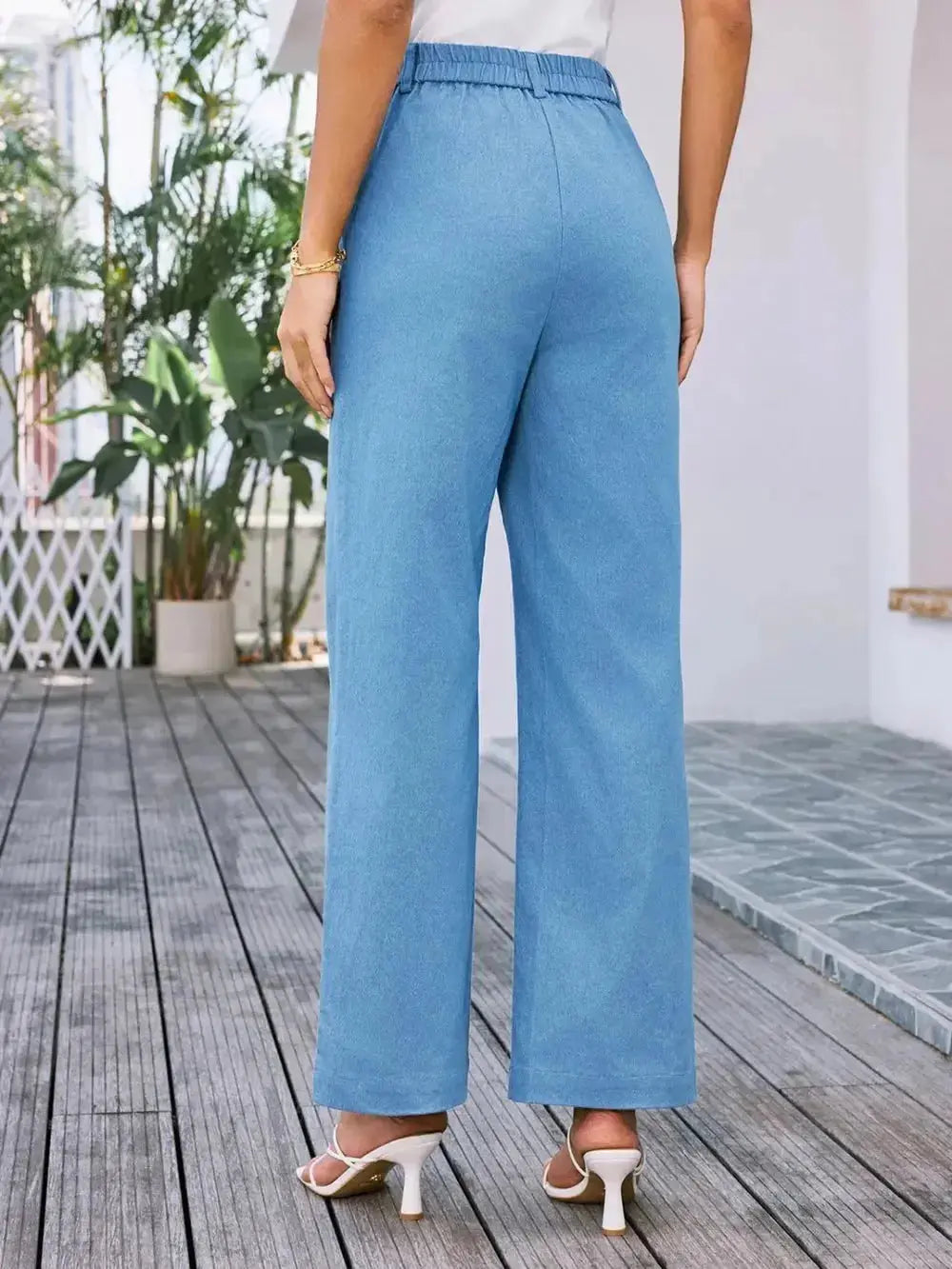 High Waist Wide Leg Pants - DaisyDrop 