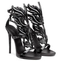 Leather Gladiator Sandals Women Gold Leaf Flame eprolo