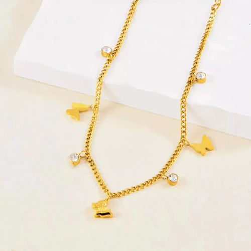 18K Gold-Plated Butterfly Charm Anklet Bracelets - DaisyDrop 