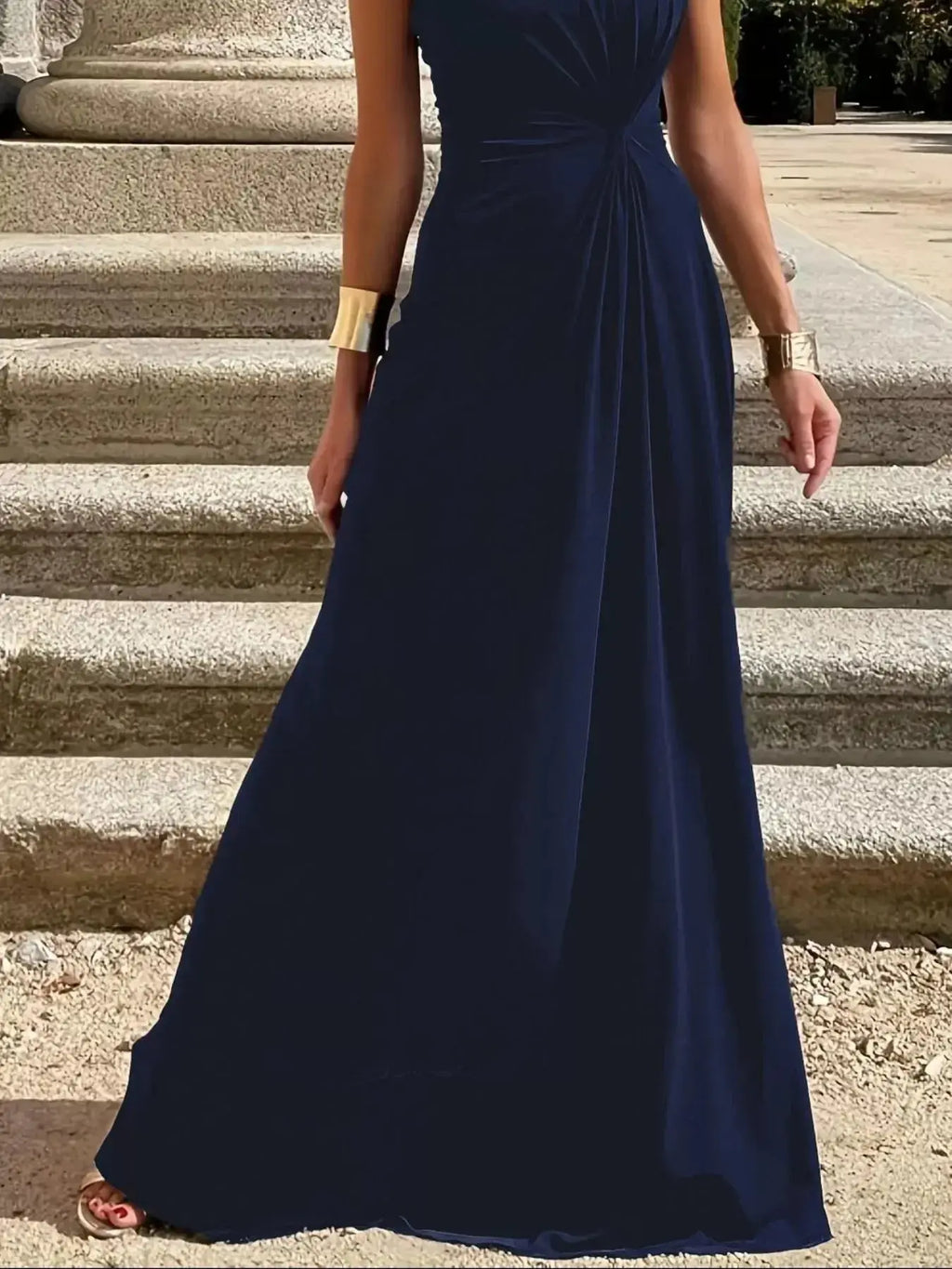 Twisted Round Neck Sleeveless Maxi Dress - DaisyDrop 