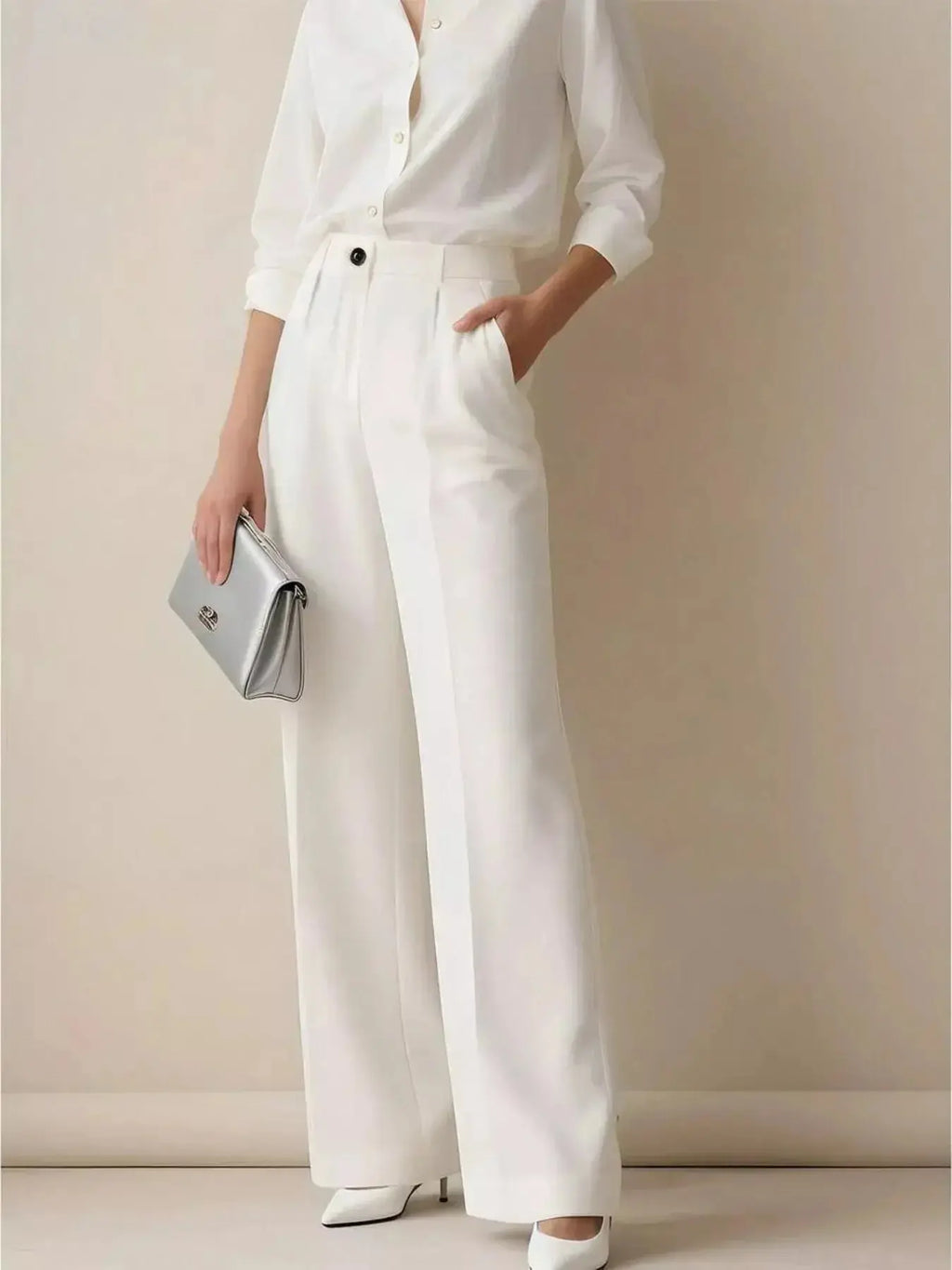 High-Waisted Wide Leg Pants - DaisyDrop 