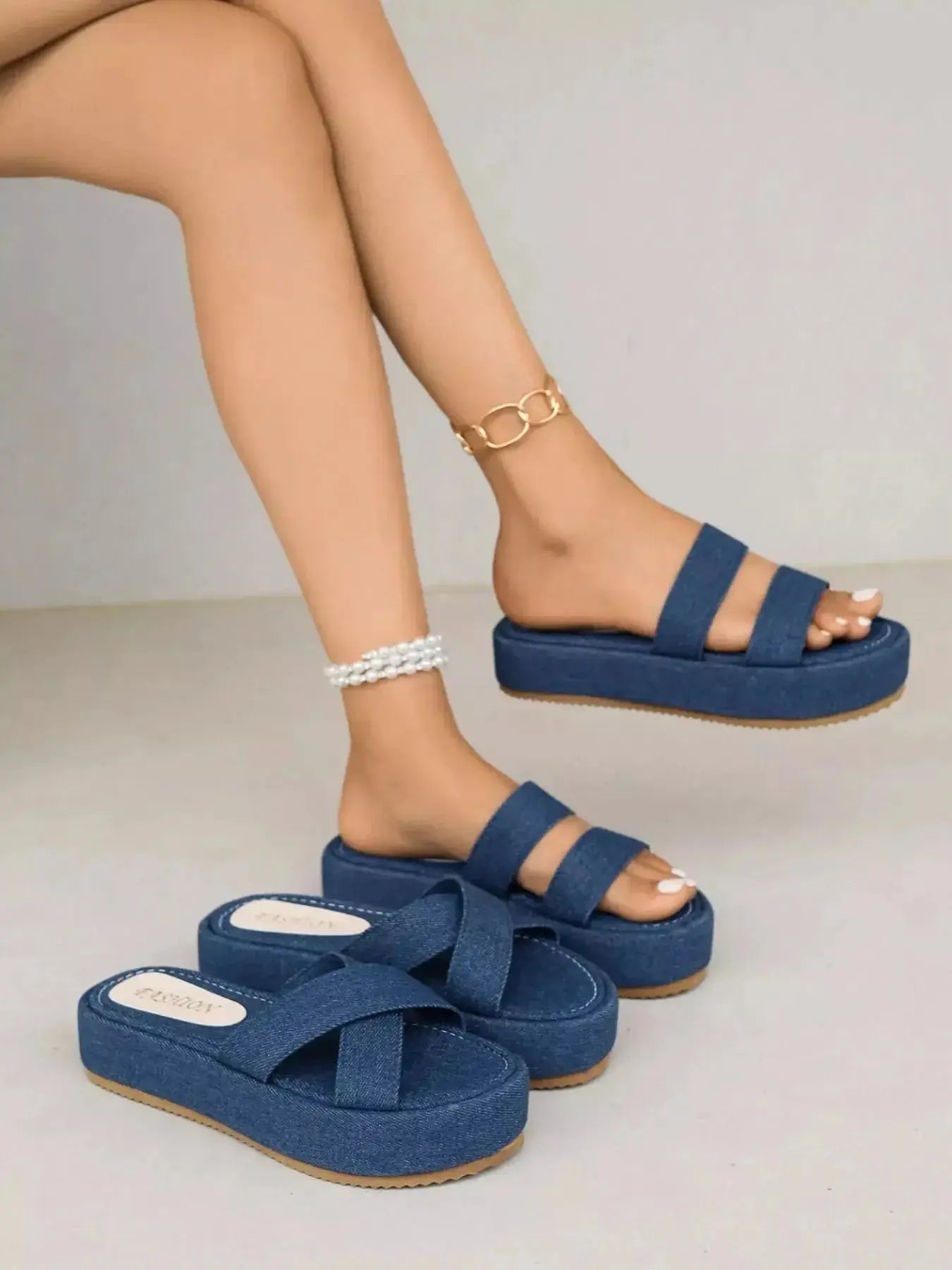 Open Toe Platform Sandals - DaisyDrop 