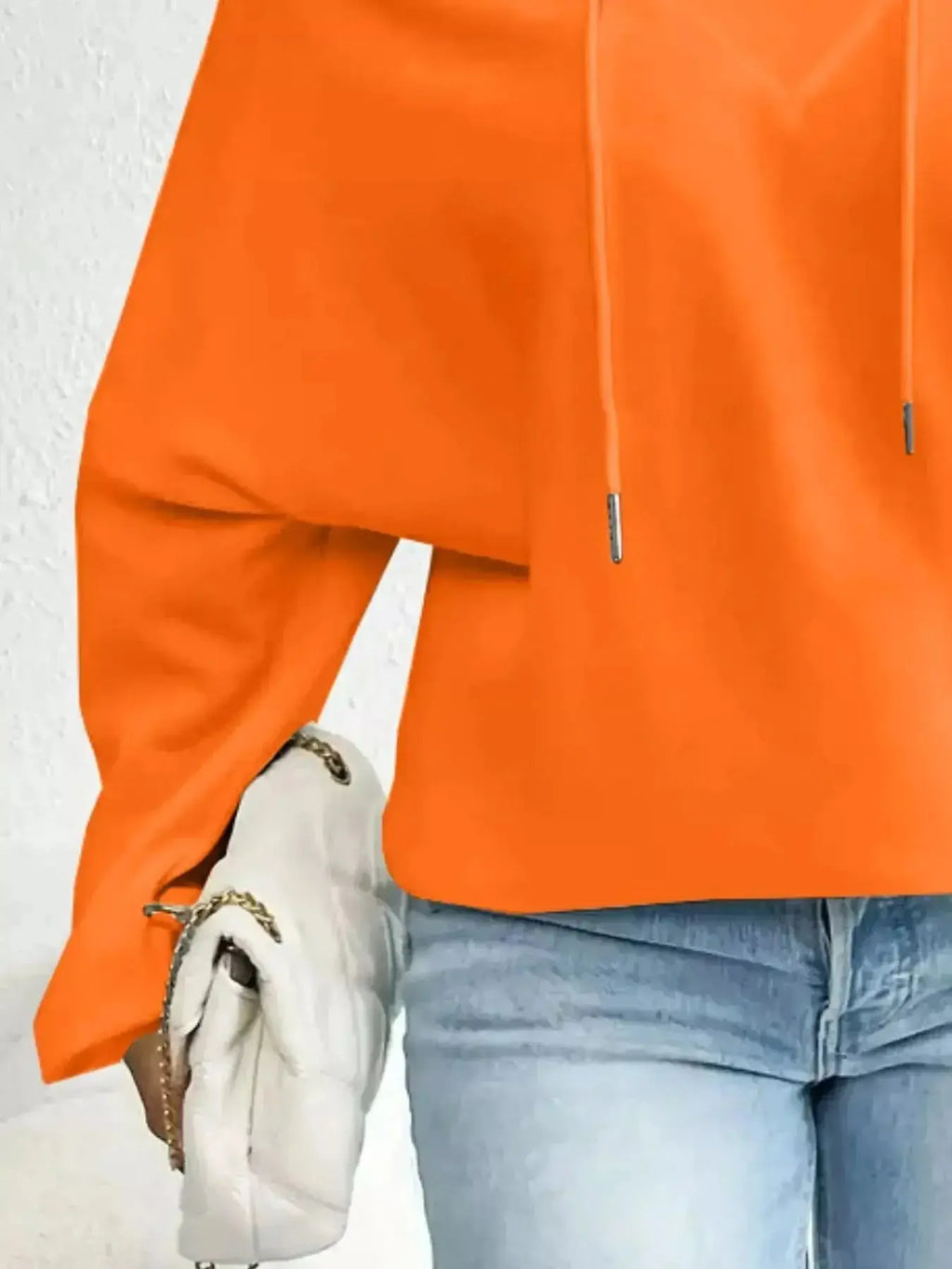 Full Size Off-Shoulder Drawstring Long Sleeve Top Plus Size - DaisyDrop 