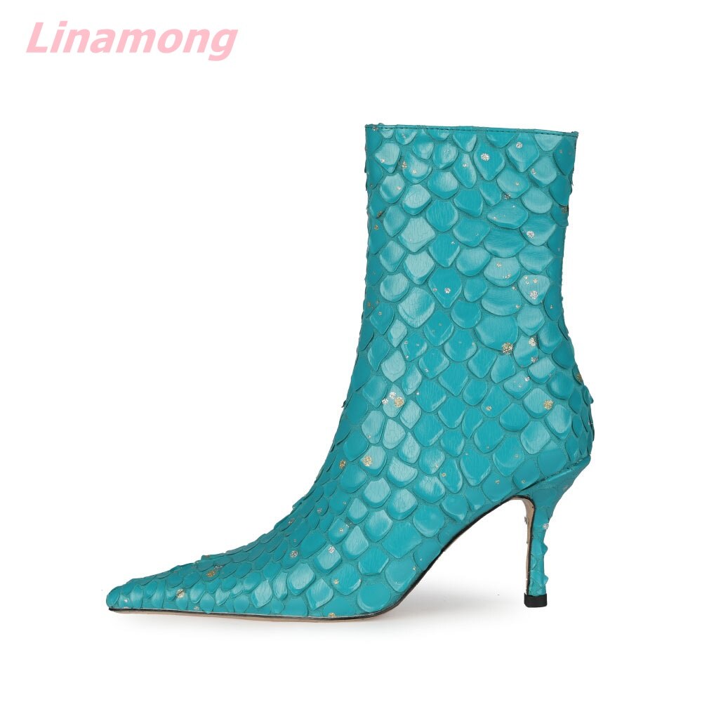 Autumn Brand Design Women Bling Boots Pointed Toe