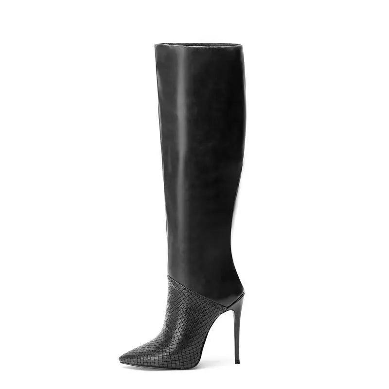 Royal Blue Sexy Stone Pattern Stiletto Heel Boots eprolo
