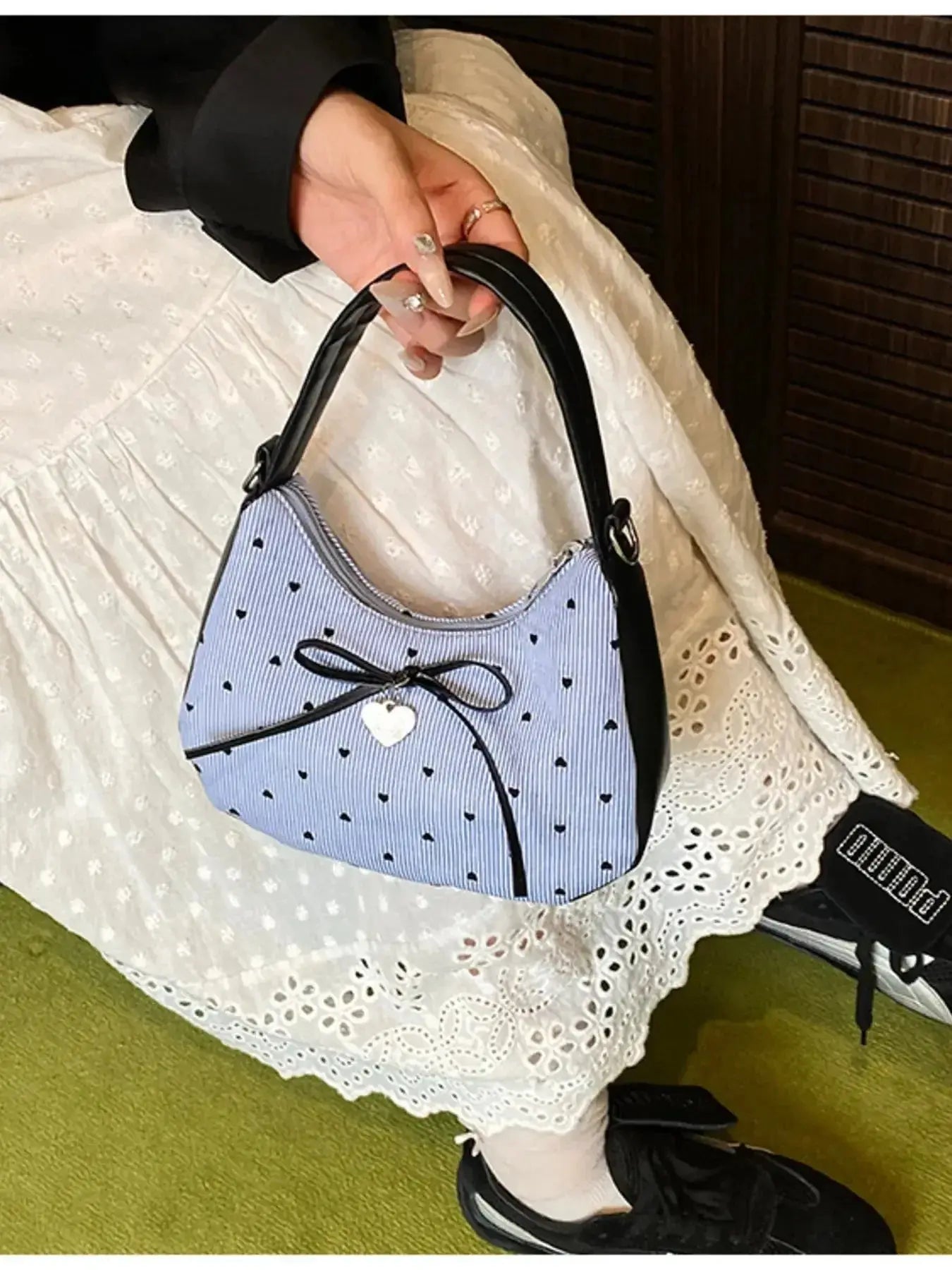 Printed Bow Shoulder Bag - DaisyDrop 
