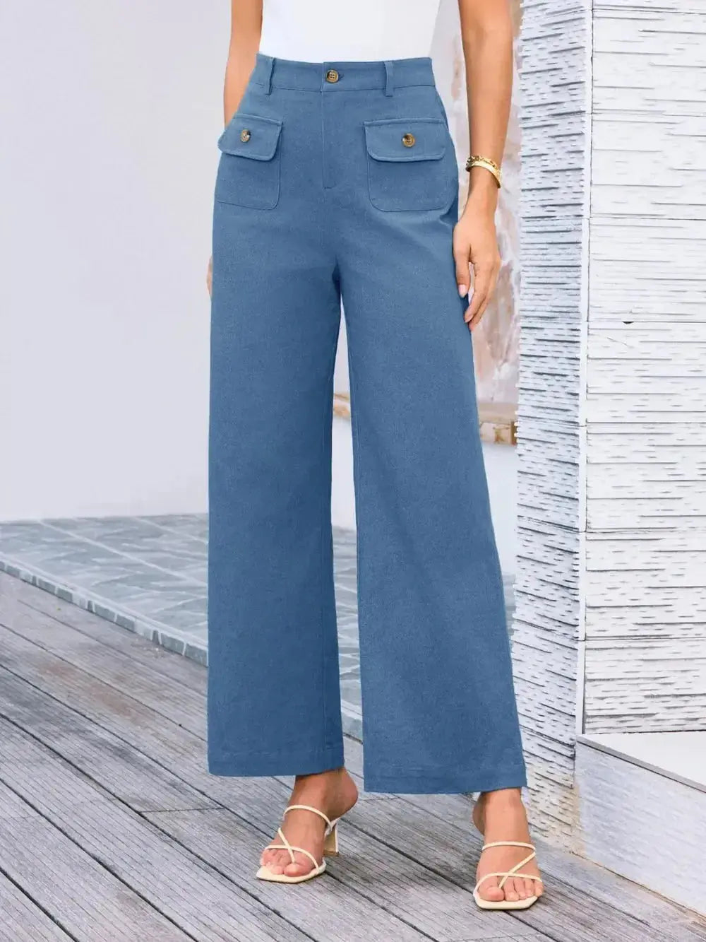 High Waist Wide Leg Pants - DaisyDrop 