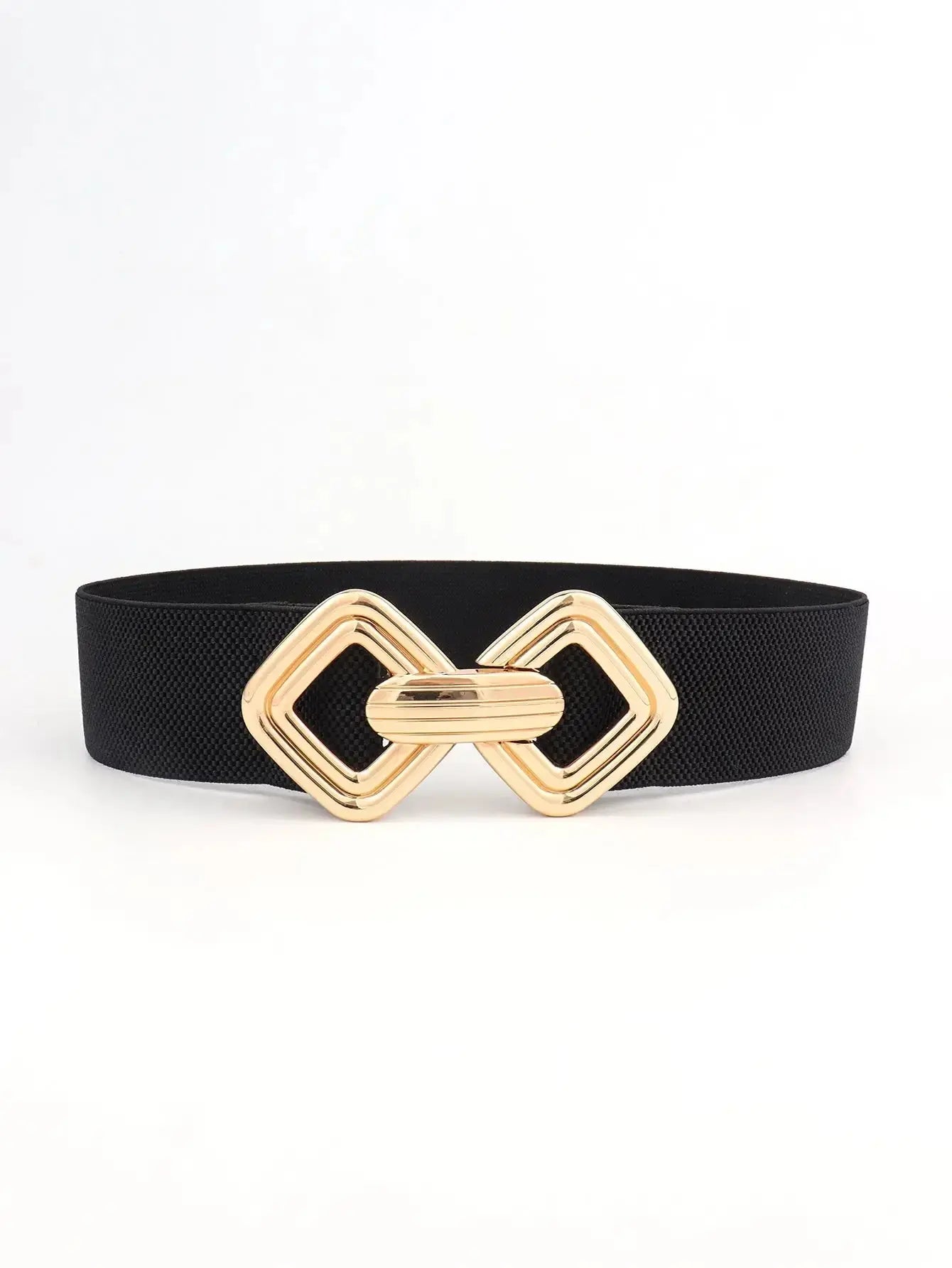Geometric Buckle Elastic Wide Belt - DaisyDrop 