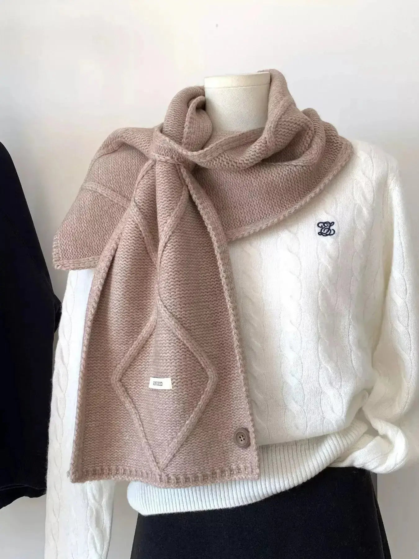 Solid Color Knitted Winter Scarf - DaisyDrop 