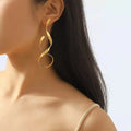 Alloy Spiral Drop Earrings - DaisyDrop 
