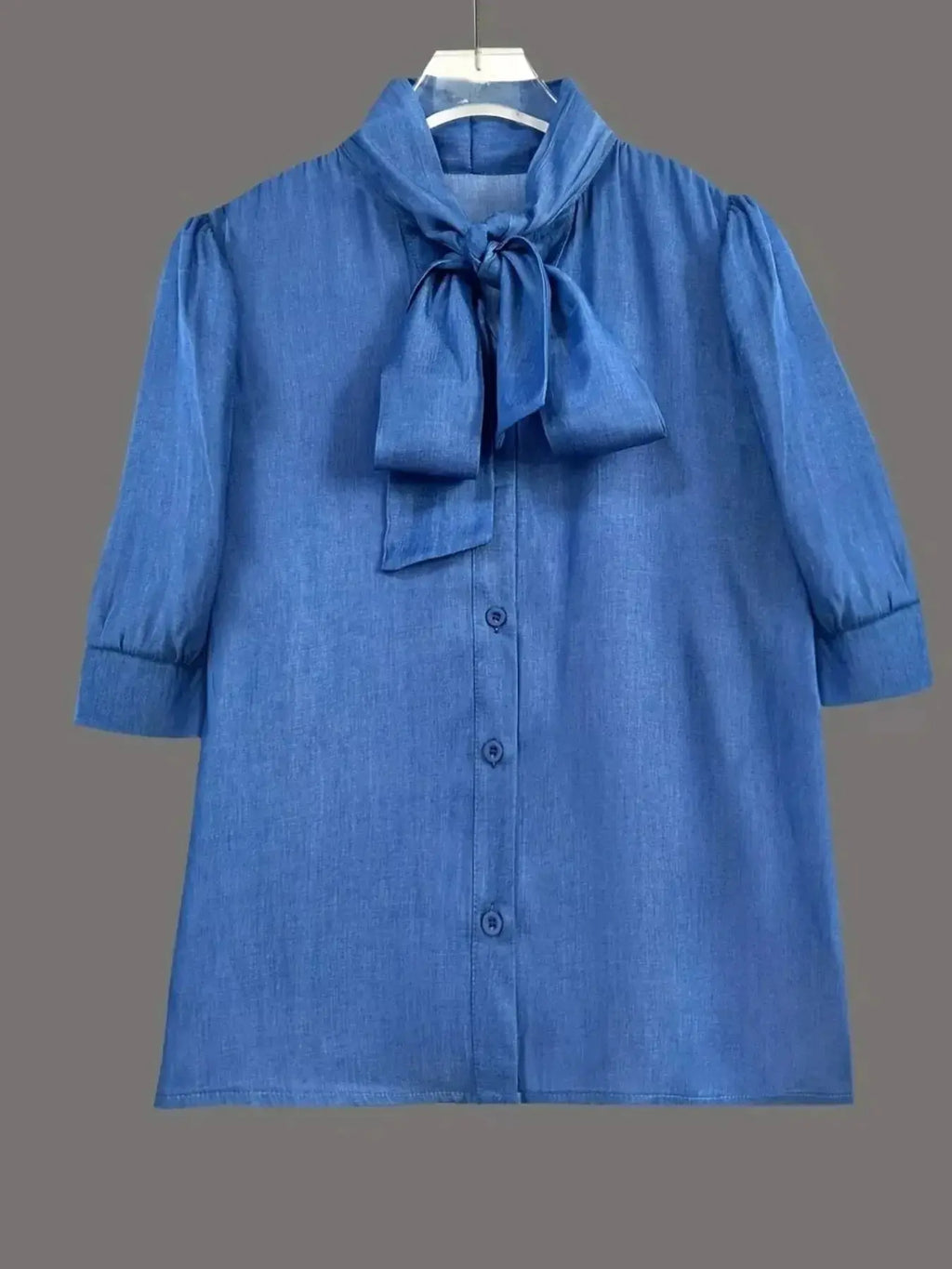 Bow-Tie Puff Sleeve Blouse - DaisyDrop 