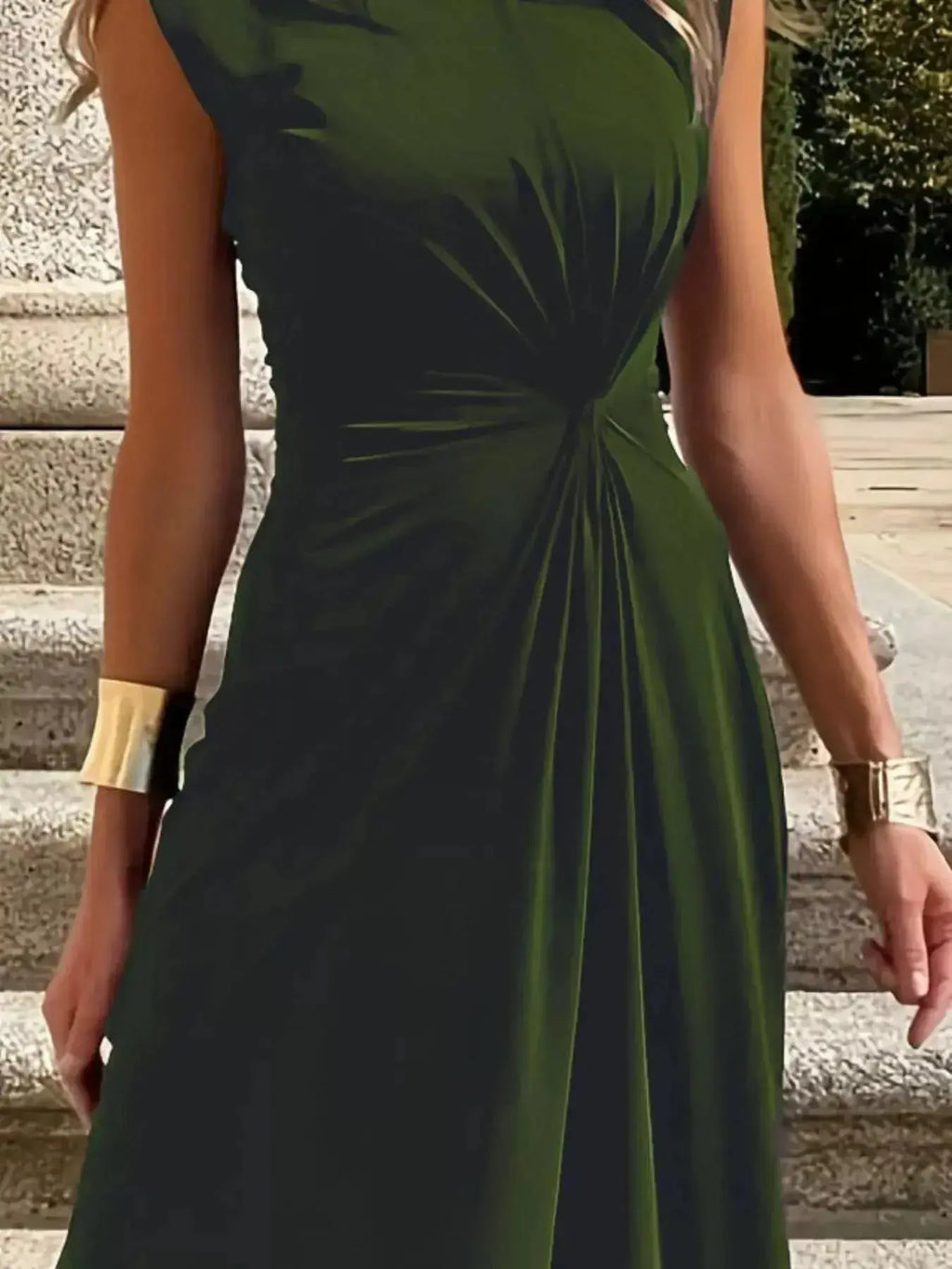 Twisted Round Neck Sleeveless Maxi Dress - DaisyDrop 