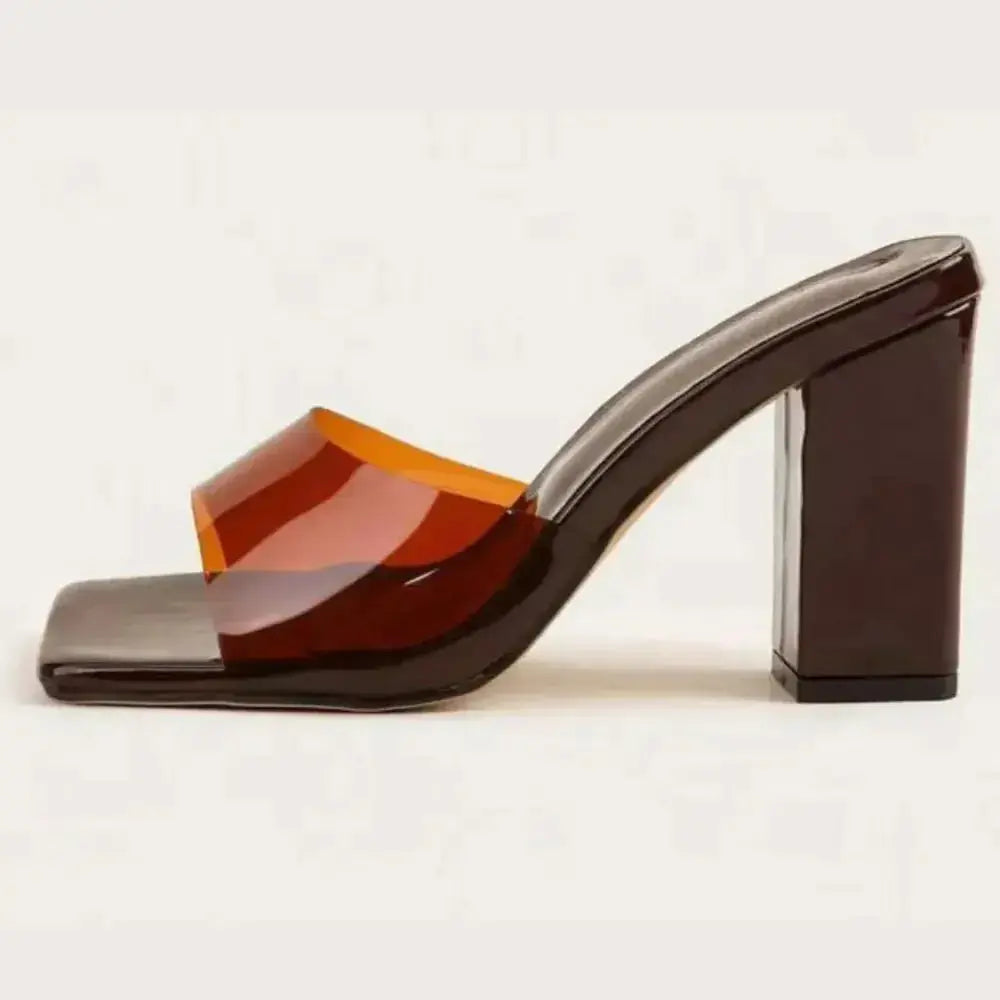 Square Toe Block Heels Sandals - DaisyDrop 