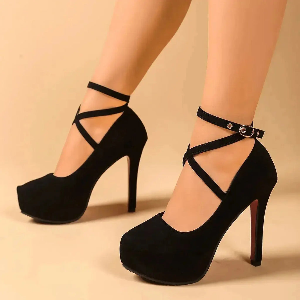 Ankle Strap High Heel Pumps - DaisyDrop 