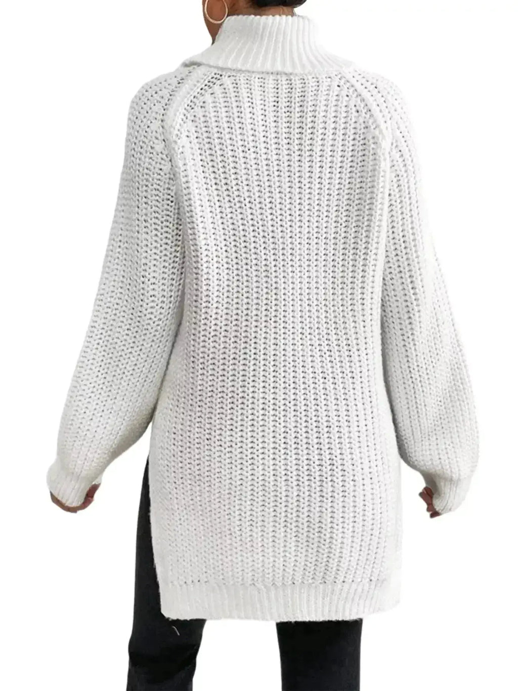 Chunky Knit Turtleneck Long Sleeve Sweater - DaisyDrop 