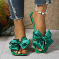 Bow Open Toe Flats Sandals - DaisyDrop 