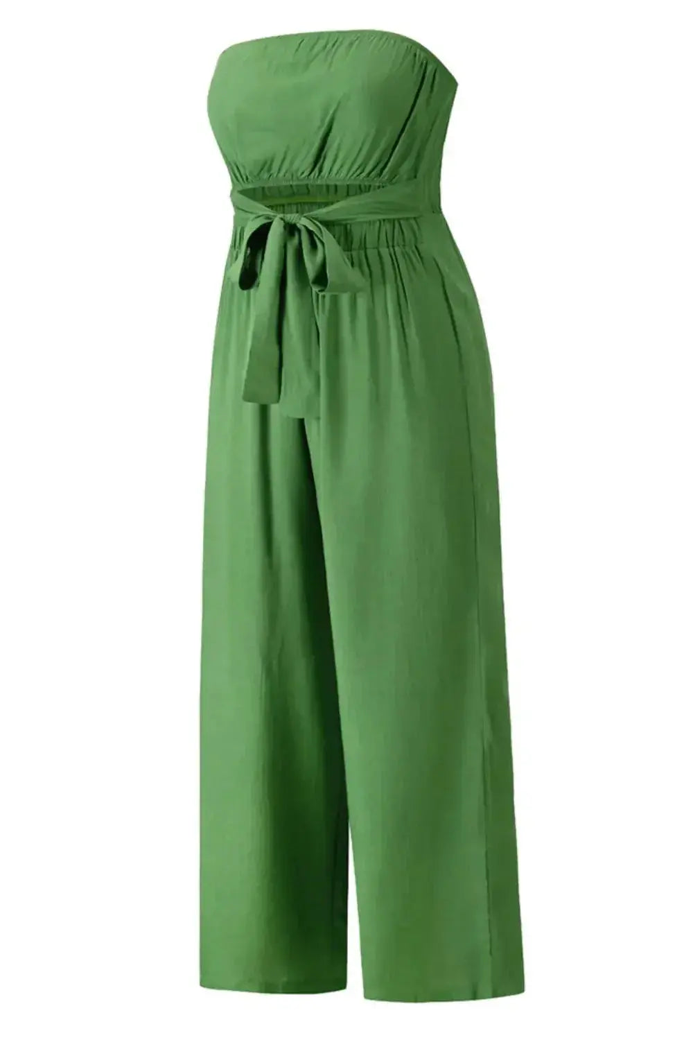 Tied Cutout Tube Wide Leg Jumpsuit - DaisyDrop 