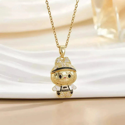 18K Gold-Plated Cartoon Character Pendant Necklace - DaisyDrop 