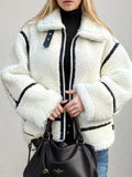 Zip Up Long Sleeve Sherpa Jacket - DaisyDrop 