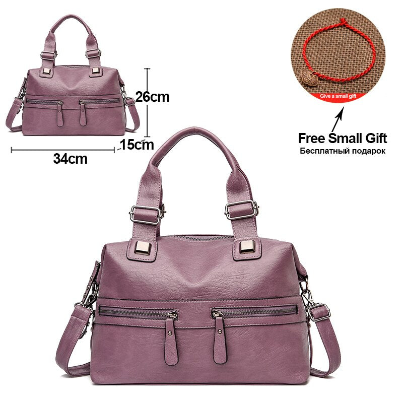 Large Capacity Latest Sheepskin Leather Women's Handbag