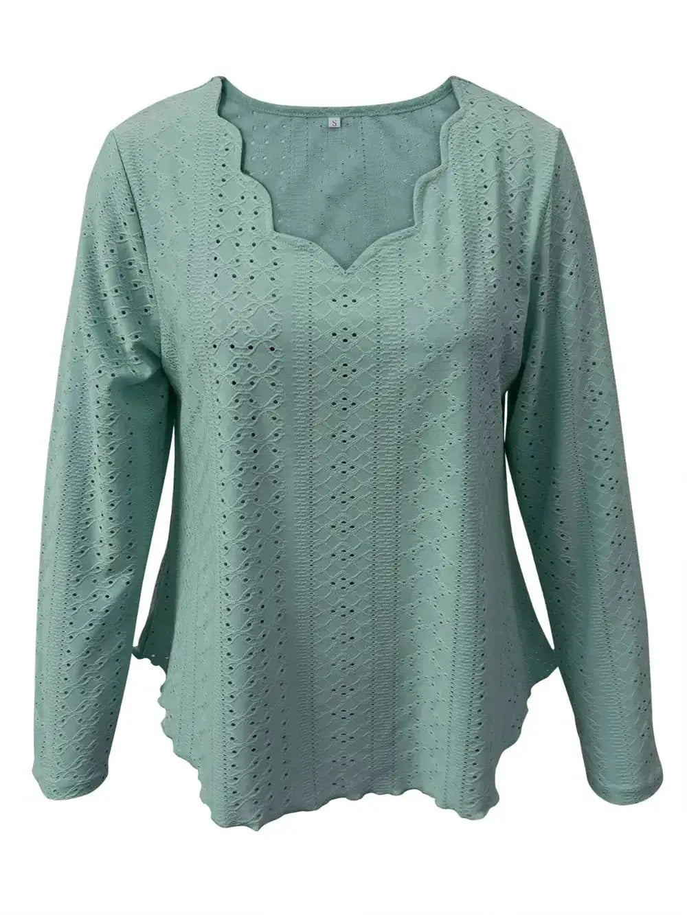 Eyelet Long Sleeve Blouse - DaisyDrop 