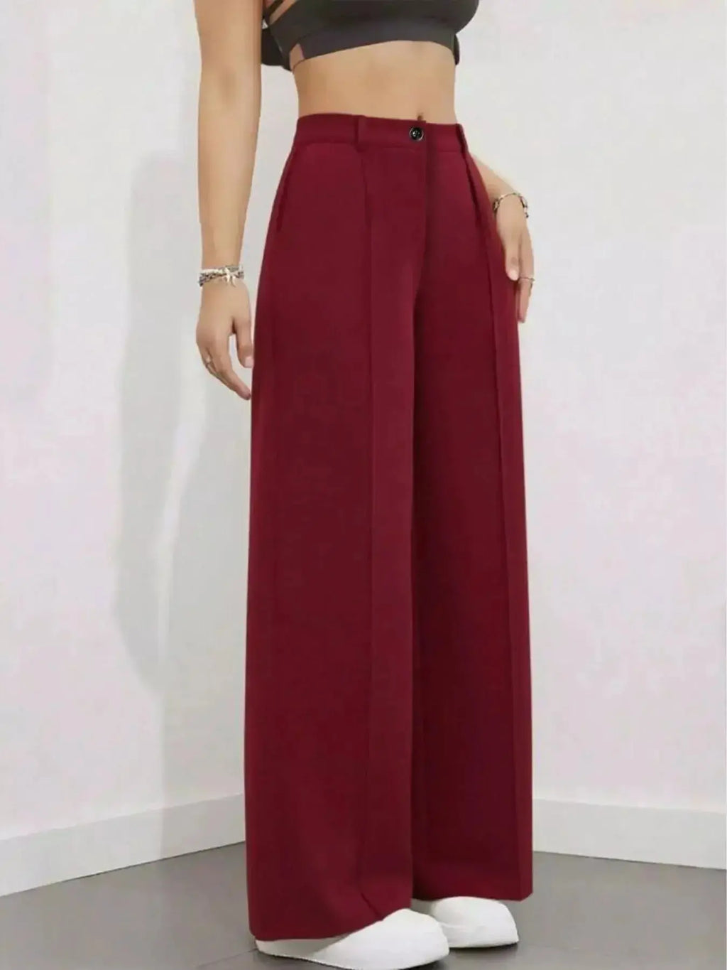 High-Waisted Wide Leg Pants - DaisyDrop 