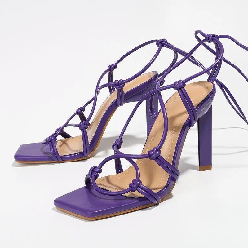 Fashion Sexy Rope Straps Solid Color New Summer High Heel Sandals For Women eprolo