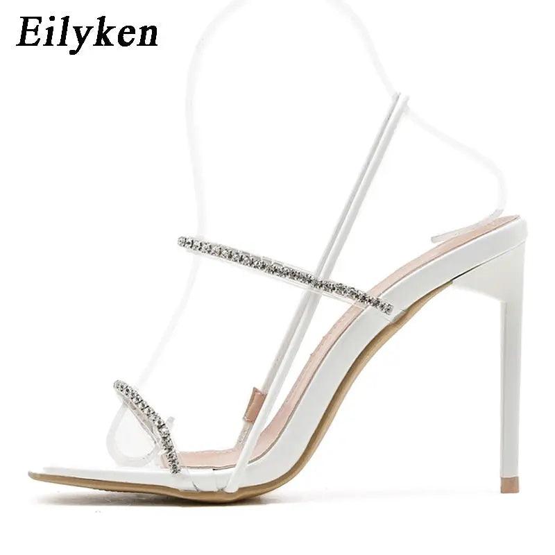 New Back Strap Sandals Crystal Rhinestone Stiletto High Heels eprolo