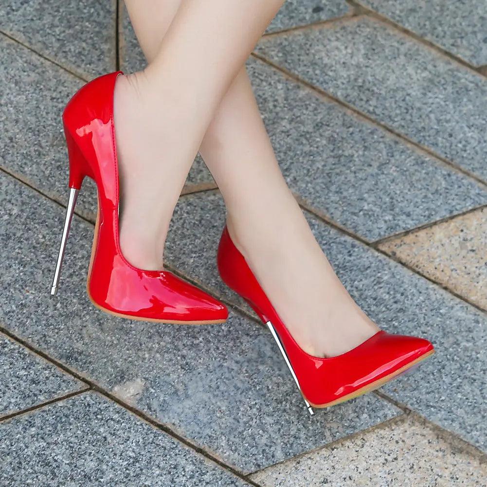 Lacquer leather pointed metal high heels eprolo