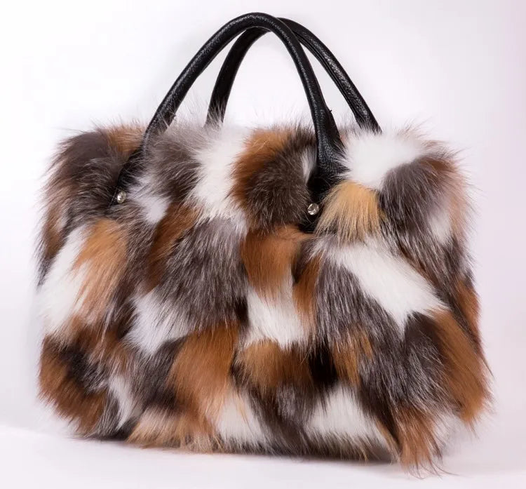 Luxury Real Fox Fur Women Handbags