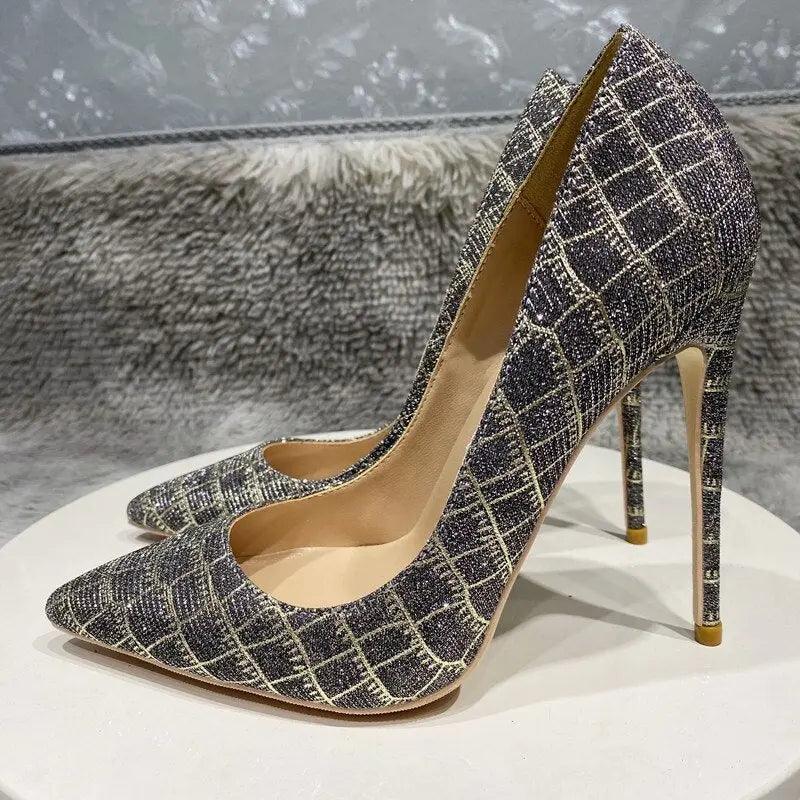 Tikicup Glitter Embossed Crocodile Effect Green Pointy Toe eprolo
