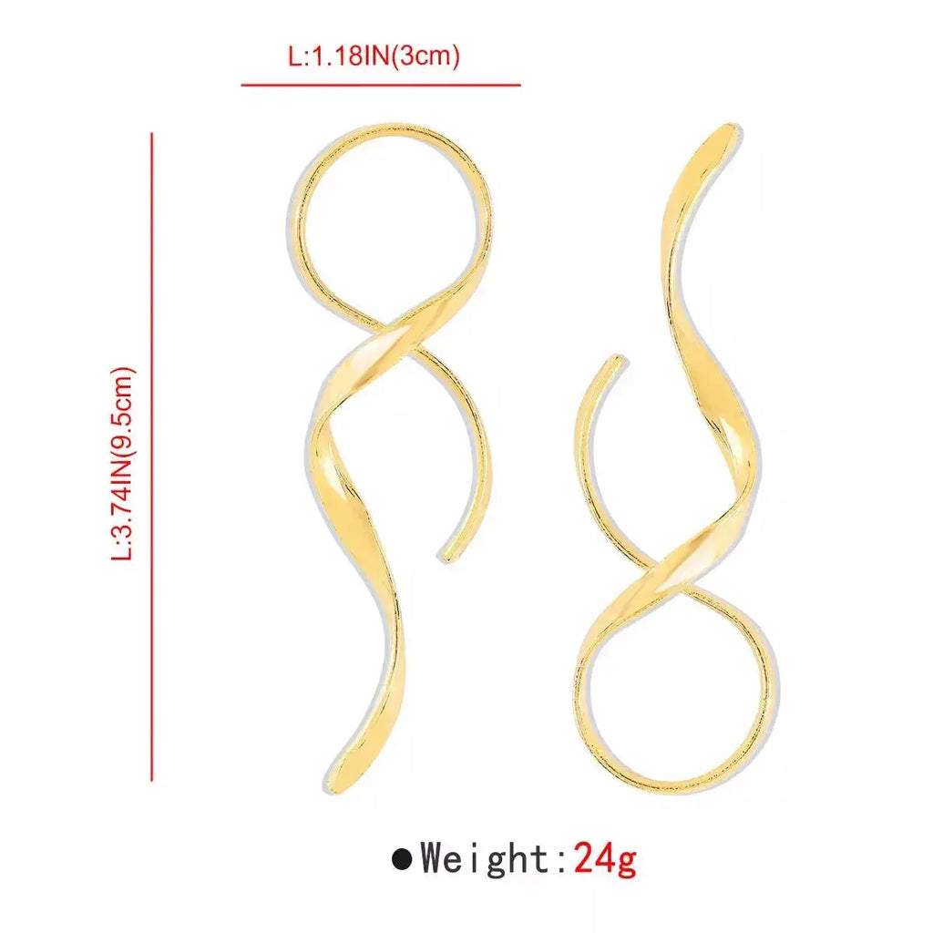 Alloy Spiral Drop Earrings - DaisyDrop 