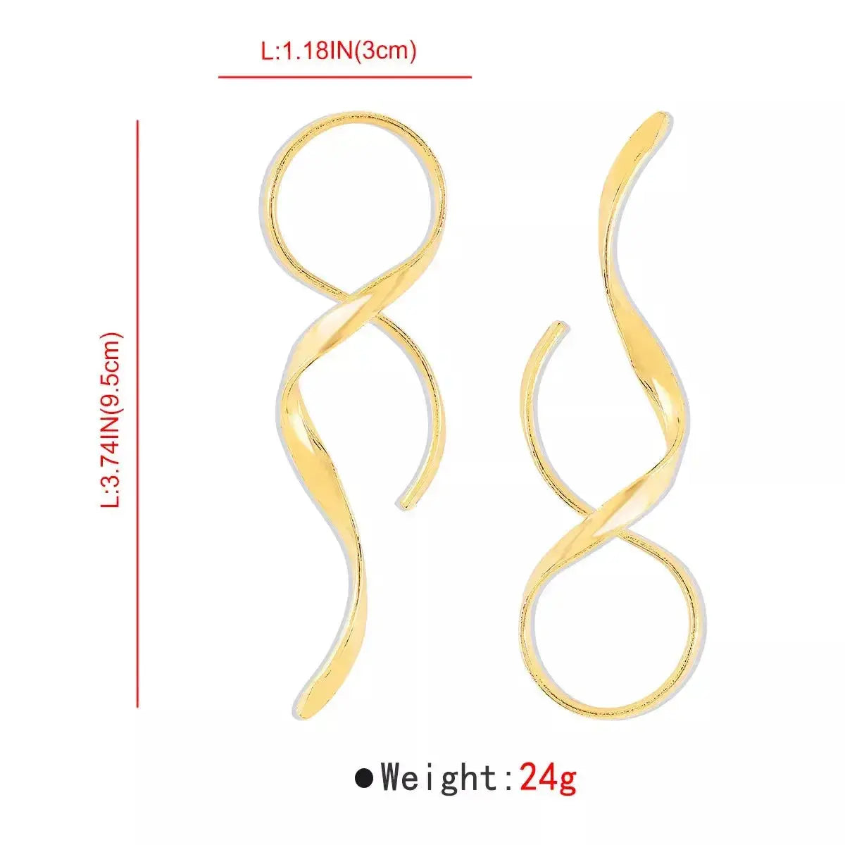 Alloy Spiral Drop Earrings - DaisyDrop 