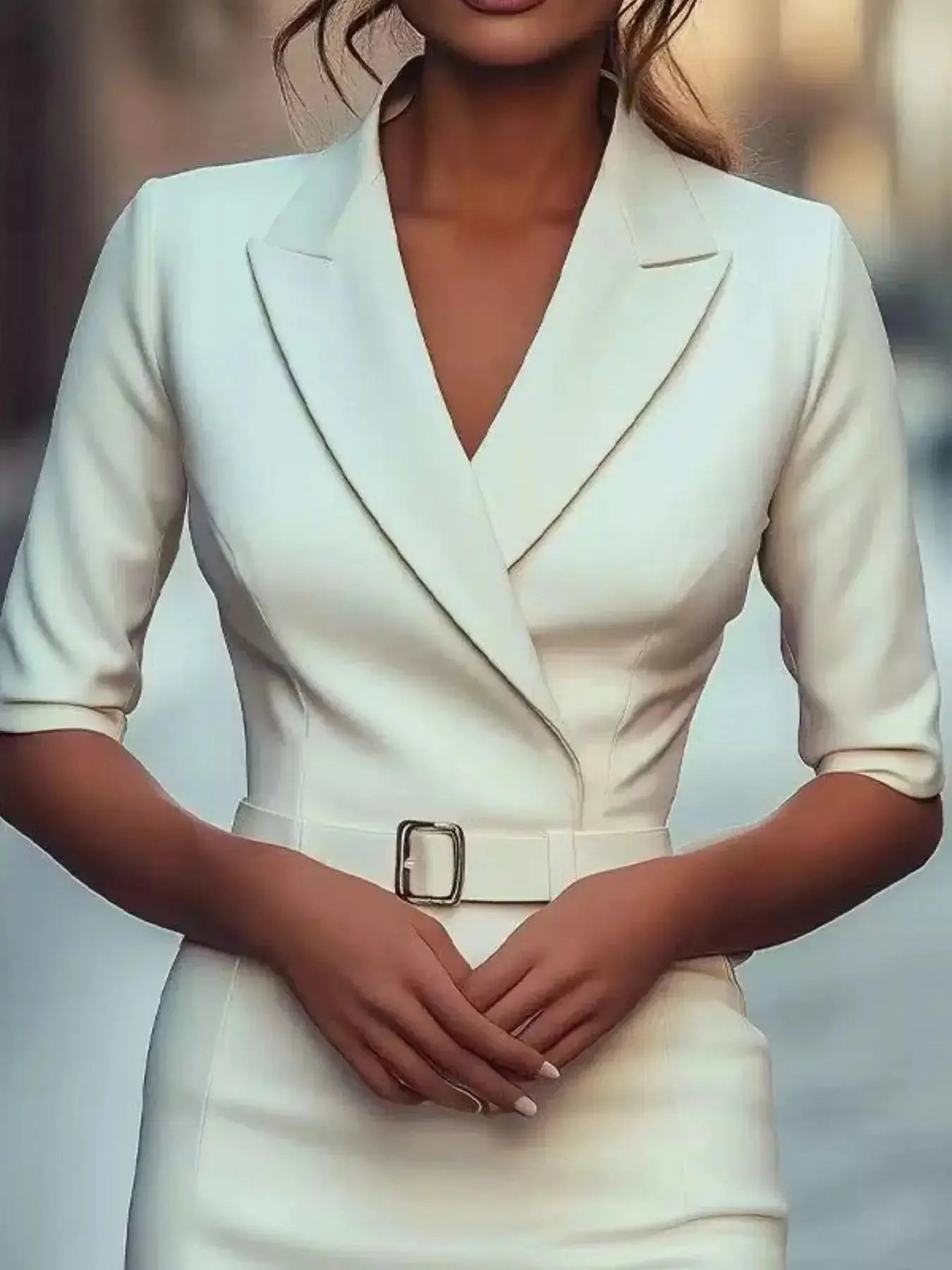 Surplice Half Sleeve Dress - DaisyDrop 