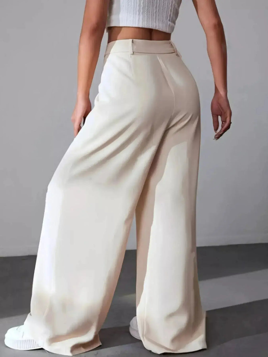 Wide Leg Pleated Pants - DaisyDrop 